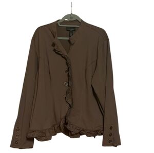 Cynthia Rowley Chocolate Button-Up Jacket